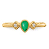 Pear Bezel Gemstone and Diamond Rings