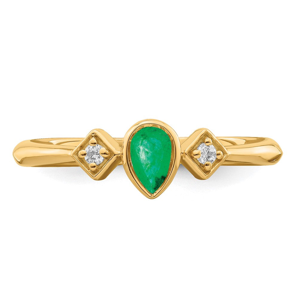 Pear Bezel Gemstone and Diamond Rings