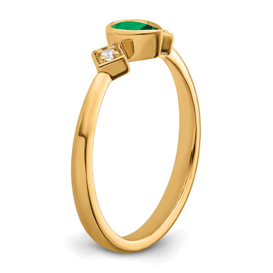 Pear Bezel Gemstone and Diamond Rings