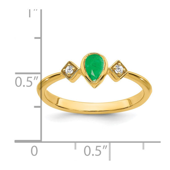 Pear Bezel Gemstone and Diamond Rings