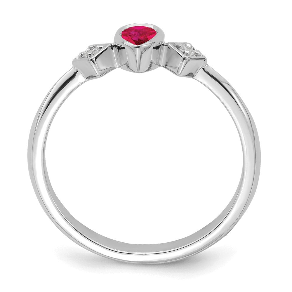 Pear Bezel Gemstone and Diamond Rings