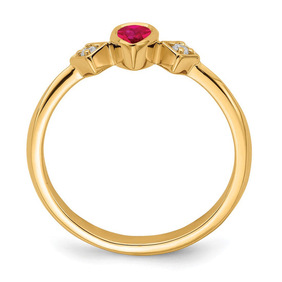 Pear Bezel Gemstone and Diamond Rings
