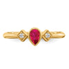 Pear Bezel Gemstone and Diamond Rings