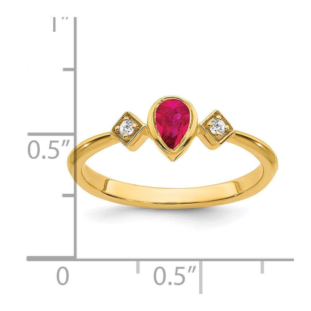 Pear Bezel Gemstone and Diamond Rings