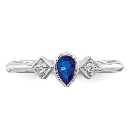 Pear Bezel Gemstone and Diamond Rings
