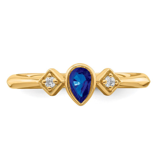 Pear Bezel Gemstone and Diamond Rings