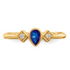 Pear Bezel Gemstone and Diamond Rings