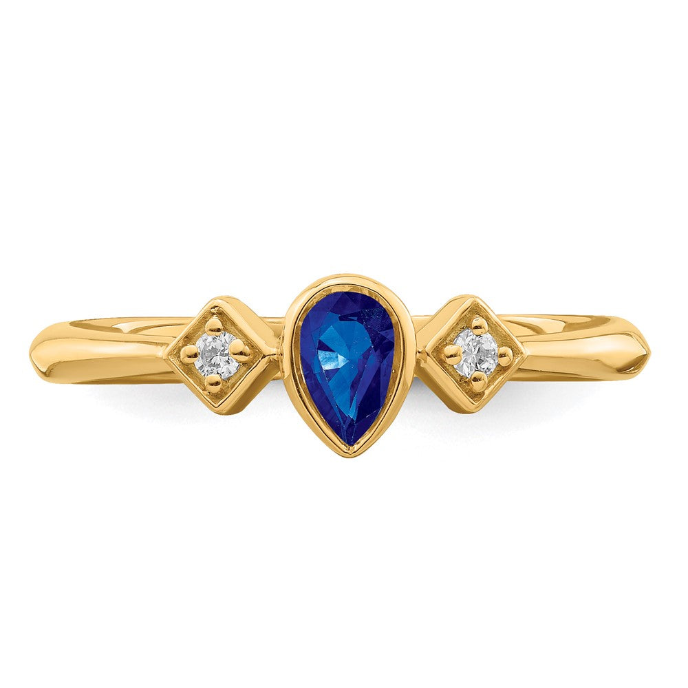 Pear Bezel Gemstone and Diamond Rings