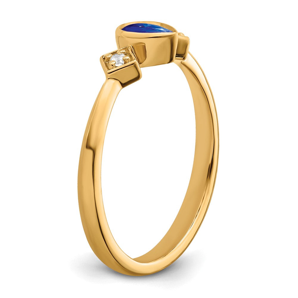 Pear Bezel Gemstone and Diamond Rings