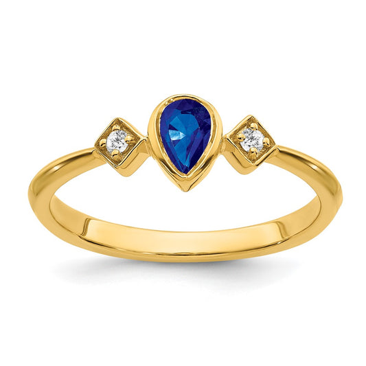 Pear Bezel Gemstone and Diamond Rings