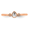 14k Rose Gold Petite 3-Stone 1/15 carat Pear Diamond Complete Promise/Engagement Ring
