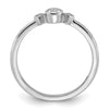 14k White Gold Petite 3-Stone 1/15 carat Pear Diamond Complete Promise/Engagement Ring