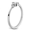 14k White Gold Petite 3-Stone 1/15 carat Pear Diamond Complete Promise/Engagement Ring