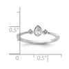 14k White Gold Petite 3-Stone 1/15 carat Pear Diamond Complete Promise/Engagement Ring