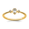 14k Petite 3-Stone 1/15 carat Pear Diamond Complete Promise/Engagement Ring