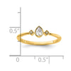 14k Petite 3-Stone 1/15 carat Pear Diamond Complete Promise/Engagement Ring