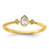 14k Petite 3-Stone 1/15 carat Pear Diamond Complete Promise/Engagement Ring