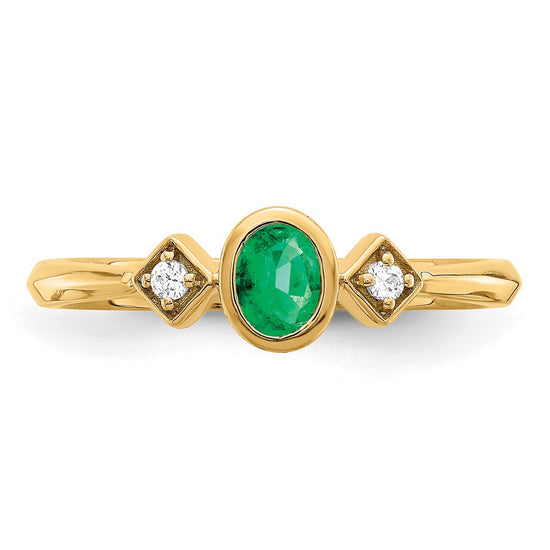 Oval Bezel Gemstone & Diamond Ring