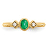Oval Bezel Gemstone & Diamond Ring