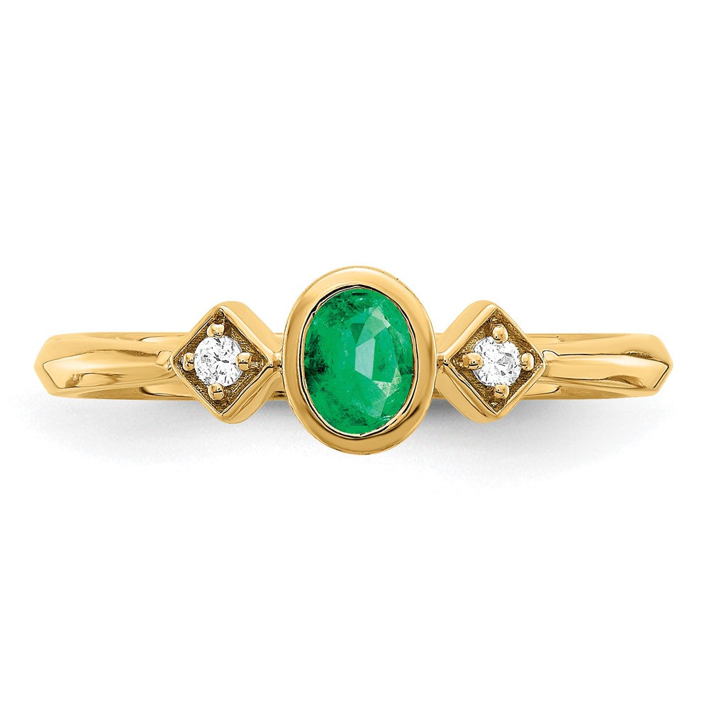 Oval Bezel Gemstone & Diamond Ring