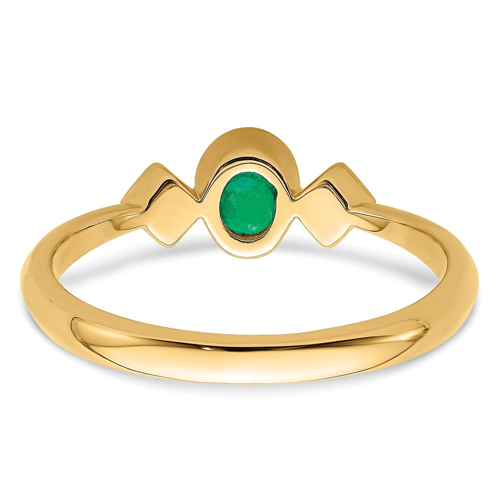 Oval Bezel Gemstone & Diamond Ring