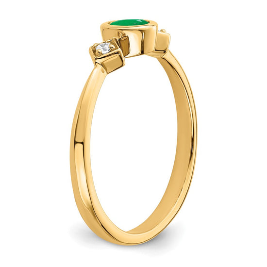 Oval Bezel Gemstone & Diamond Ring
