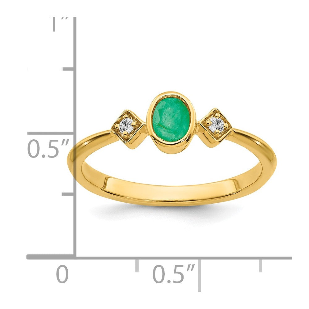 Oval Bezel Gemstone & Diamond Ring