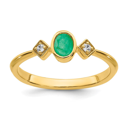 Oval Bezel Gemstone & Diamond Ring