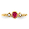 Oval Bezel Gemstone & Diamond Ring
