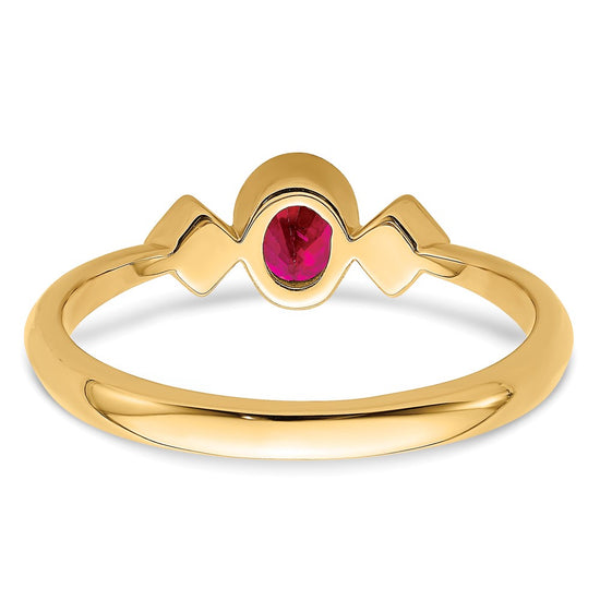 Oval Bezel Gemstone & Diamond Ring