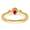 Oval Bezel Gemstone & Diamond Ring
