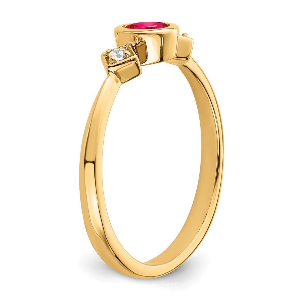 Oval Bezel Gemstone & Diamond Ring
