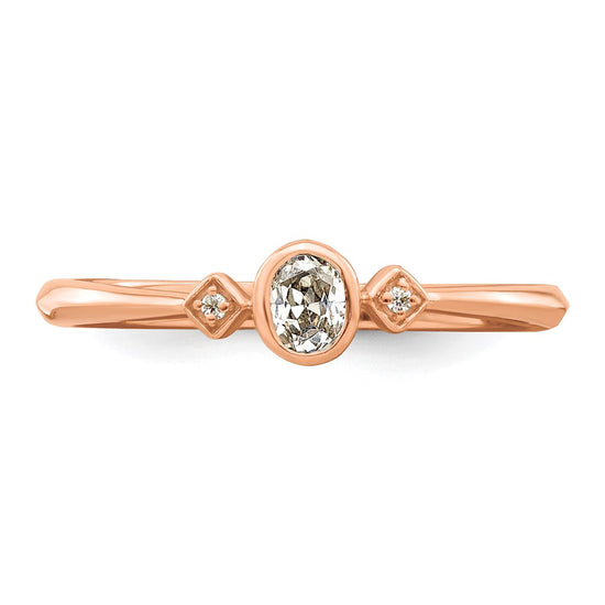 Petite Oval Diamond Promise Rings