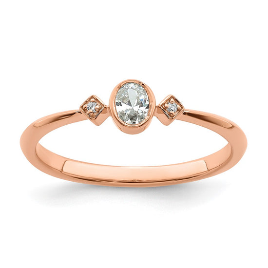 Petite Oval Diamond Promise Rings