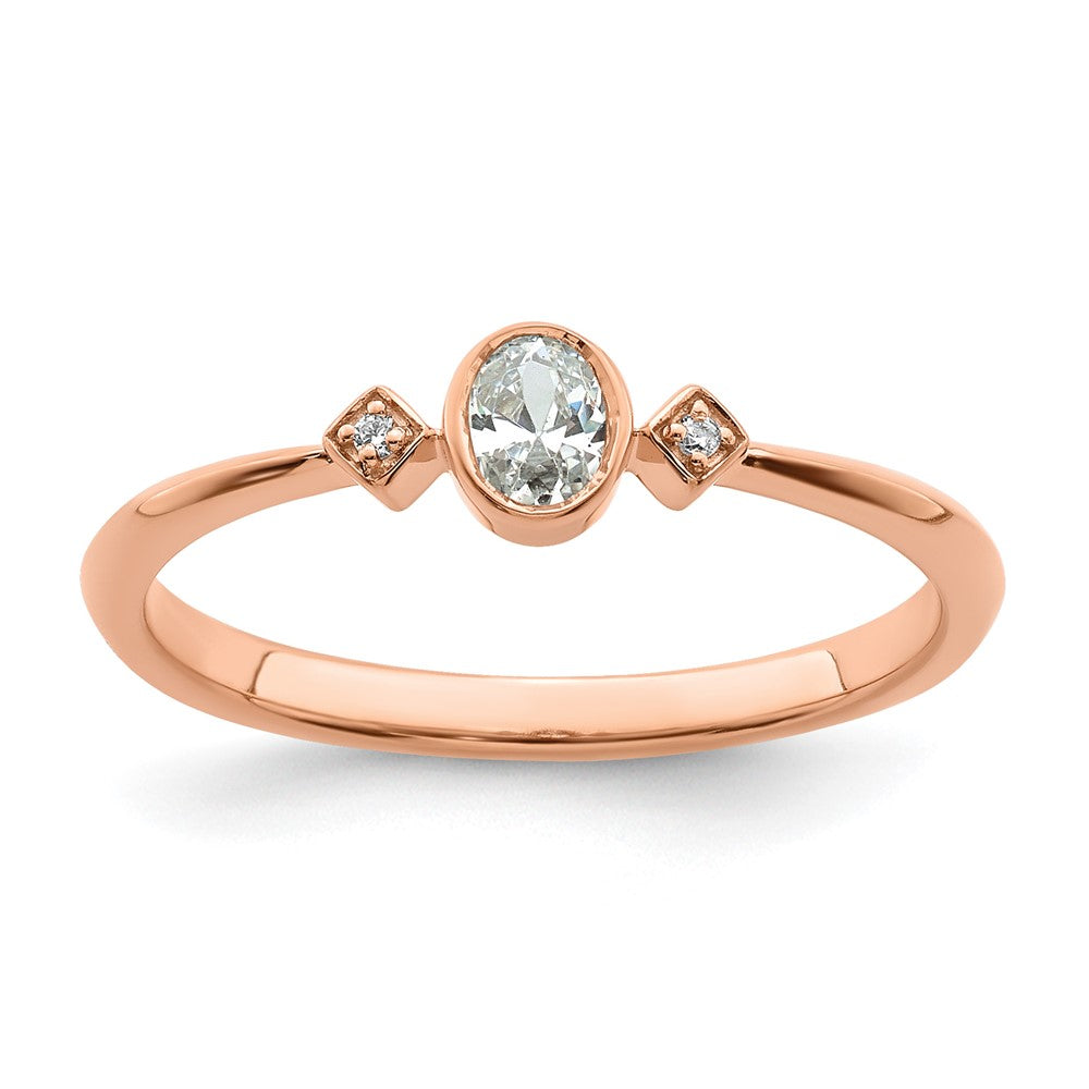 Petite Oval Diamond Promise Rings