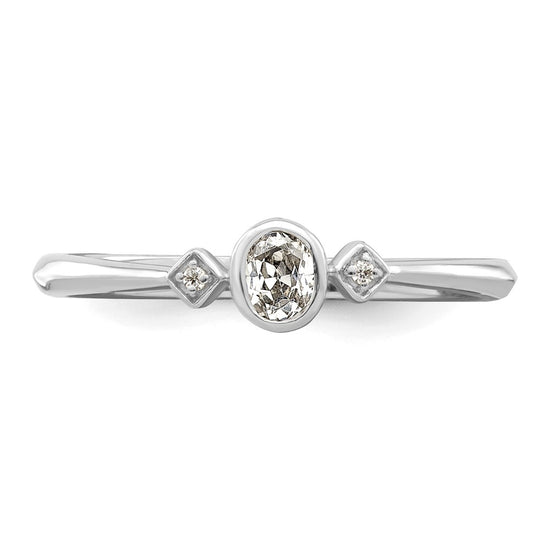 Petite Oval Diamond Promise Rings
