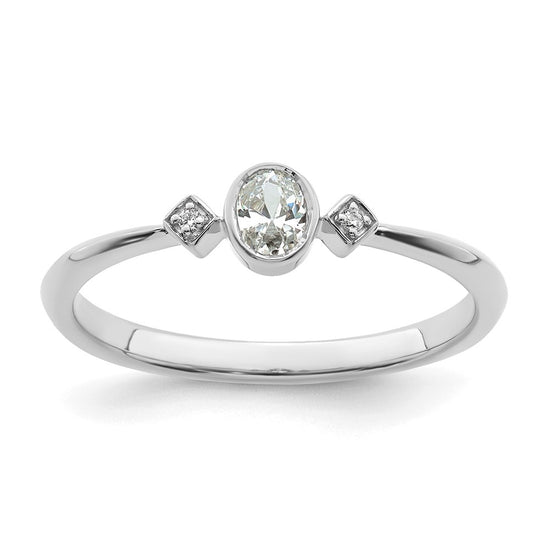 Petite Oval Diamond Promise Rings