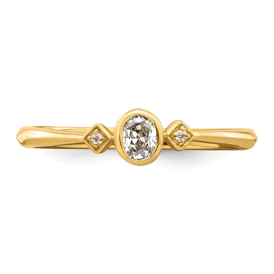 Petite Oval Diamond Promise Rings