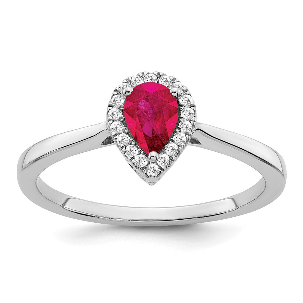 Pear Gemstone and Diamond Halo Rings