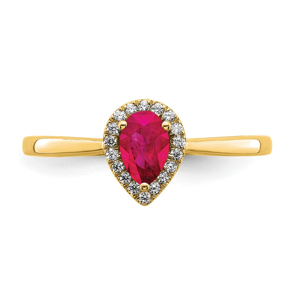 Pear Gemstone and Diamond Halo Rings