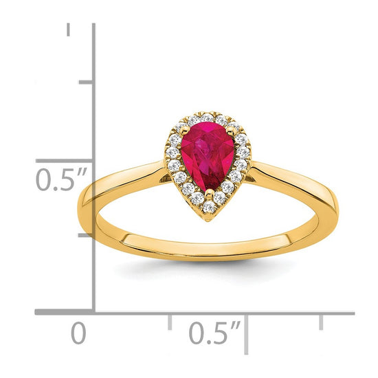 Pear Gemstone and Diamond Halo Rings