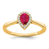 Pear Gemstone and Diamond Halo Rings