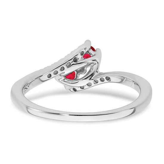 Gemstone and Diamond 2-Stone Bypass Rings