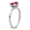 Gemstone and Diamond 2-Stone Bypass Rings