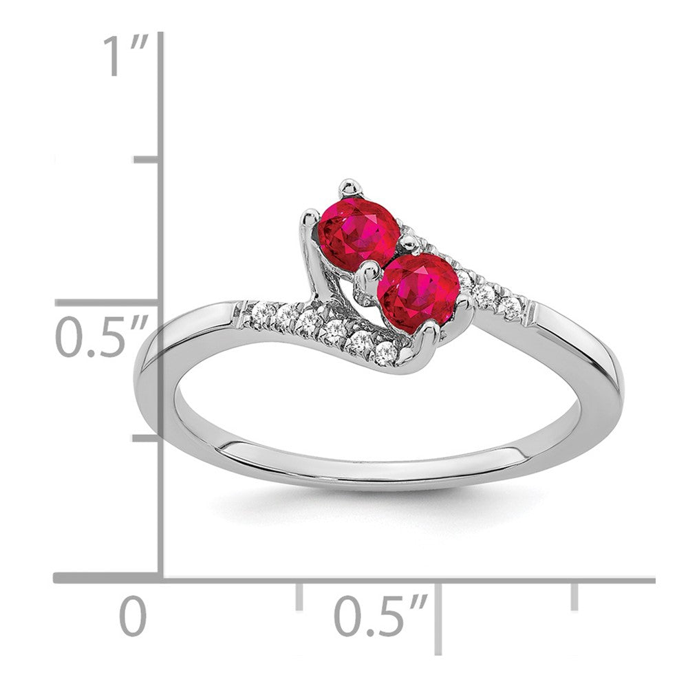 Gemstone and Diamond 2-Stone Bypass Rings