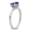 Gemstone and Diamond 2-Stone Bypass Rings