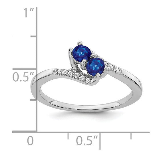 Gemstone and Diamond 2-Stone Bypass Rings