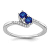 Gemstone and Diamond 2-Stone Bypass Rings