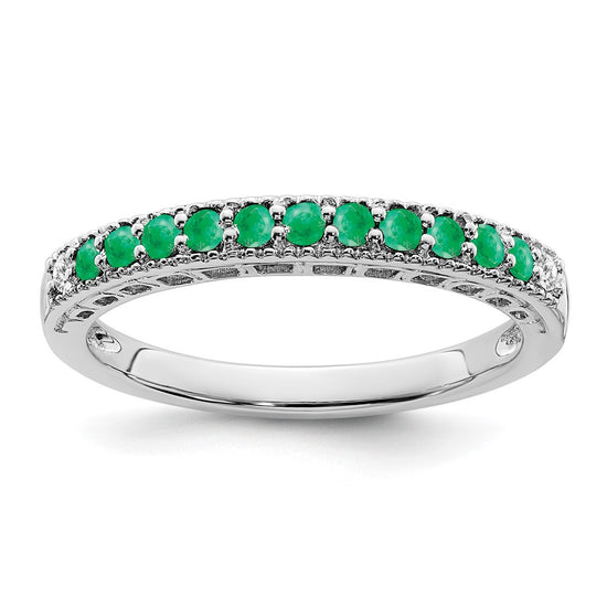 White Gold Gemstone and Diamond Bands