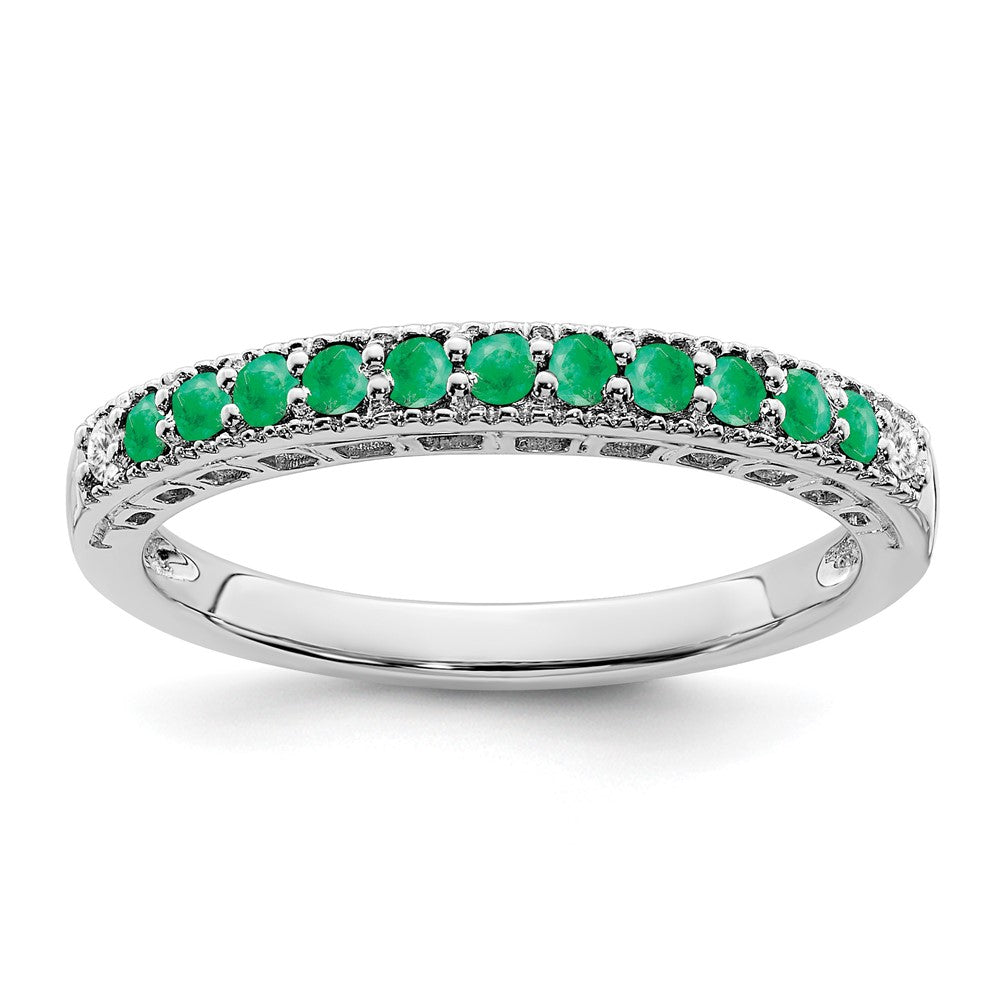 White Gold Gemstone and Diamond Bands